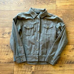 Army green jean jacket